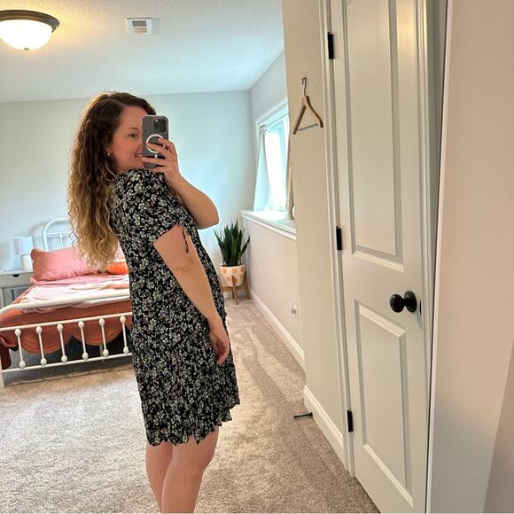 Anthropologie Current Air Blue Floral Mini Dress Small - Picture 4 of 15